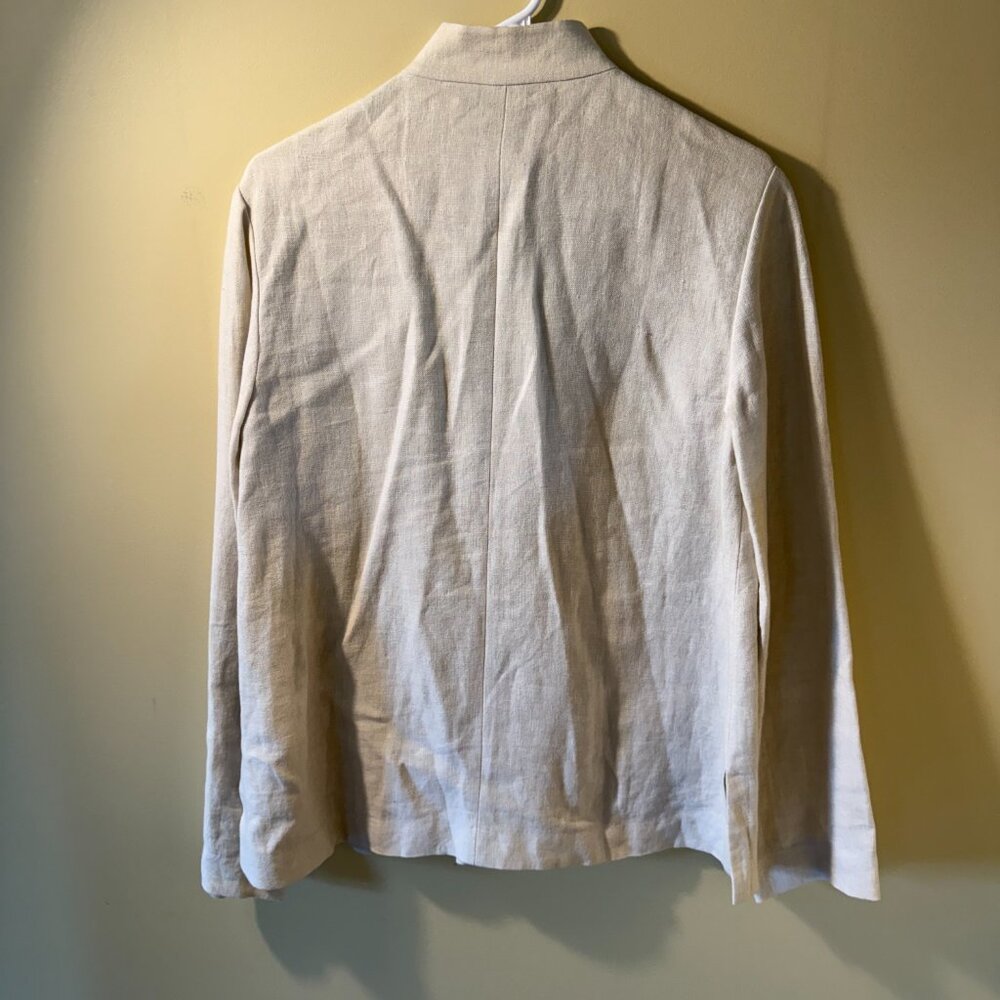 Lafayette 148 Cream Linen Button Front Jacket - image 5